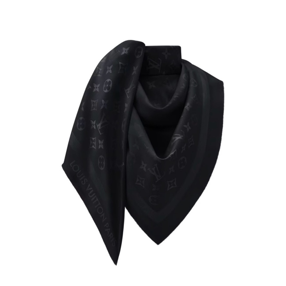Louis Vuitton Dark Monogram Silk Scarf